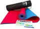 Коврик для йоги и фитнеса EasyFit TPE+TC 6 мм двухслойный + Чехол красный с голубым - изображение 1