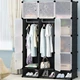 Шкаф гардероб пластиковый Storage Cube Cabinet «МР 312-62А» Черный - изображение 1