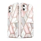Противоударный чехол с защитой экрана i-Blason Cosmo Classic для Iphone 12 Mini (5.4") Marble - изображение 8