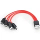 Кабель-спліттер живлення USB Soshine AM-4xTypeC, 0.2m, 2.4A, Red, 4 вихіда - зображення 2