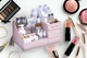 Органайзер/подставка для косметики настольный с выдвижными ящиками Cosmetics Organizer розовый (СО-28997) - изображение 9