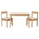 Стол детский IKEA с 2 стульями ЛЭТТ, белый, сосна, 501.784.11 - изображение 1