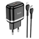 Мережевий зарядний пристрій HOCO N24 Type-C, 20W, 3A, QC/PD з Lightning кабелем та швидкою зарядкою black - зображення 2