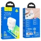 Сетевое зарядное устройство HOCO N24 Type-C, 20W, 3A, QC/PD с Lightning кабелем и быстрой зарядкой white - изображение 5