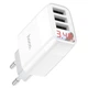 Мережевий зарядний пристрій HOCO C93A 3USB, 3.4A адаптер white - зображення 4