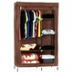 Тканевый шкаф складной STORAGE WARDROBE KM-105 на 2 секции (106х45х170 см), органайзер для одежды, стеллаж тканевый Коричневый - изображение 9