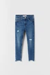 Джинсы с потертостями для девочки Zara 140 размер синие 5252710400 - изображение 1