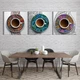 Модульная картина Холстович Abstract Coffee 135х60 см. Картина для гостиной, кухни, спальни, офиса, интерьера - изображение 1