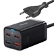 Мережевий зарядний пристрій Baseus GaN3 Pro Desktop Charger 65W + Cable Type-C to Type-C 5A Black (CCGP040101) - зображення 1