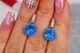 Серьги Xuping Jewelry с большим голубым камнем 2 см серебристые - изображение 2