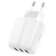 Сетевое зарядное устройство HOCO N15 3USB, 3.4A адаптер white - изображение 4