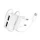 Сетевое зарядное устройство блочек Hoco С59А 2USB/2.4A + USB кабель Type-C - изображение 4