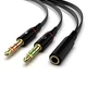Переходник с 3.5мм (4-pin) на 2 отдельных штекера mini Jack 3.5мм (3-pin) для наушников и микрофона Rightcable AJA02 - изображение 1