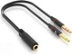 Переходник с 3.5мм (4-pin) на 2 отдельных штекера mini Jack 3.5мм (3-pin) для наушников и микрофона Rightcable AJA02 - изображение 2
