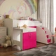 Кровать-комната Bed Room № 5 Viorina-Deko со столом 80х180 см Ламинированная ДСП Белый + Малиновый - изображение 1