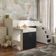 Кровать-комната Bed Room № 5 Viorina-Deko со столом 80х180 см Ламинированная ДСП Белый + Черный - изображение 1