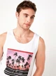 Мужская майка LC Waikiki Ride the wave с принтом пальмы S Белая (LCW T-shirt -7221) - изображение 3