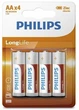 Батарейка Philips LongLife Zinc Carbon вугільно-цинкова AA блістер, 4 шт - зображення 1