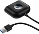 USB Hub Baseus Square Round 4 in 1 USB3.0 - USB 3.0 / 3 х USB 2.0 Black (CAHUB-AY01) - изображение 1