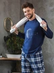 Пижама (кофта + штаны) мужская хлопковая Key MNS 863 B22 XL Темно-синяя (5904765649144) - изображение 4