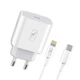 Зарядний пристрій SkyDolphin SC18EL PD2.0 (1USB-С, 3A) White + кабель Lightning (382788) - зображення 1