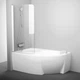 Шторка для ванни Ravak CVSK1 140/150 L transparent+білий - изображение 1