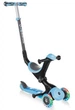 Самокат з сидінням 3 в 1 Globber GO-UP Deluxe Fantasy Lights Blue Flowers від 1 до 9 років (647-201) - зображення 1