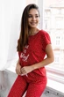 Пижама женская футболка/штаны Хлопковая Nectar Love Sensis L Красный/белый 53603973 - изображение 2
