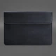 Шкіряний чохол-конверт на магнітах для MacBook 14 дюймів, синій, натуральна шкіра Crazy Horse, ручна робота, 34,3×24,5 см 58665 - зображення 3
