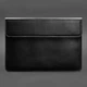 Кожаный чехол-конверт на магнитах для MacBook 14 дюйм, черный, натуральная кожа Краст, ручная работа, 34,3×24,5 см 58668 - изображение 4