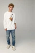 Світшот чоловічий OVERSIZE /no flis/ S Білий (BSMW30036) - зображення 2