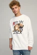 Світшот чоловічий OVERSIZE /no flis/ S Білий (BSMW30055) - зображення 1