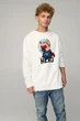 Світшот чоловічий OVERSIZE /no flis/ M Білий (BSMW30026) - изображение 1