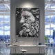 Картина Холстович Zeus 75x100 см. Чорно біла картина з графіті давньогрецький бог Зевс для офісу, вітальні, спальні, інтер'єру - зображення 1