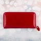 Кошелек женский кожаный лаковый на молнии KAFA с блокировкой rfid-сигналов красный (BC74) - изображение 3