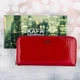 Кошелек женский кожаный лаковый на молнии KAFA с блокировкой rfid-сигналов красный (BC74) - изображение 8