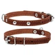 Ошейник "CoLLaR" одинарный с украшениями (ширина 12мм, длина 24-32см), коричневый - изображение 1