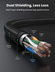 Інтернет кабель Ugreen Ethernet RJ45 Cat 7 High Speed ​​Braided Internet Cord мережевий шнур 10 м Black (NW150) - зображення 6