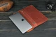 Кожаный чехол для MacBook Дизайн №37, натуральная Винтажная кожа, цвет коричневый оттенок Коньяк - изображение 3