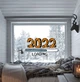 Новорічні наклейки на вікна стіни 2022 рік завантажується (напис цифри новий рік) матова 450x235 мм - зображення 1