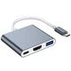 Переходник Type-C на HDMI USB 3.1, PD 87W адаптер для MacBook Apple Type-С USB-хаб 4K (TypeC-HUB-3in1-GR) - изображение 2