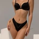 Комплект Dream Academy High Hope Бюстгальтер Push-up і Трусики Стрінги Чорний 80С/L (925742) - зображення 1