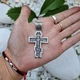 Серебряный мужской большой крест 925° пробы с чернением - изображение 2