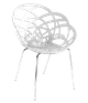 Кресло Papatya Flora-ML матовое белое сиденье, ножки хром - изображение 1