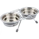 Стойка с двумя металлическими мисками Trixie для собак 2 × 0,45л х 13см (TX-25231) - изображение 1