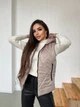 Жилетка женская стеганая с капюшоном K&ML 35 XS - S (42 - 44) Пудровый - изображение 4