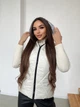 Жилетка жіноча стьобана з капюшоном K&ML 35 M - L (46 - 48) Молочний - зображення 2