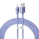 Кабель Baseus Crystal Shine Series Fast Charging Data cabel USB to iP 2.4A 2m (CAJY000105) Purple - изображение 1