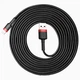 Кабель Baseus cafule cabel USB для iP 2A 3m (CALKLF-R91) Red+Black - зображення 5