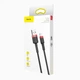 Кабель Baseus cafule cabel USB 2.4A 1M (CALKLF-B19) Red+Black - зображення 6